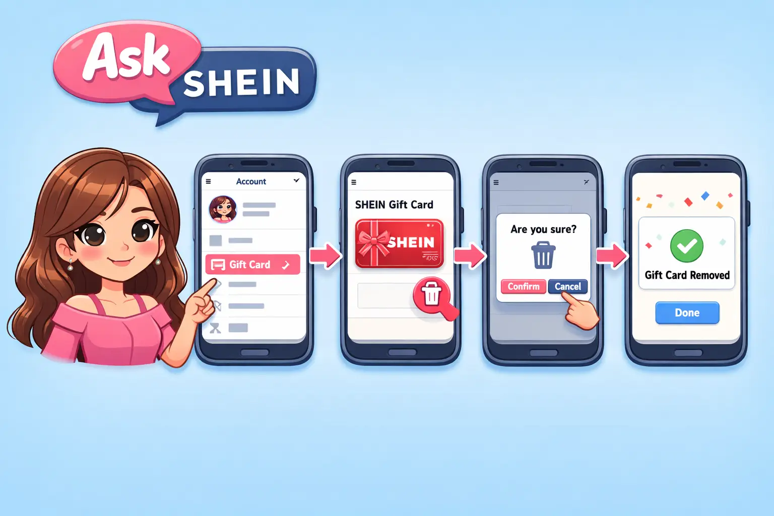 طريقة إزالة بطاقة هدية شي إن مرتبطة في الحساب