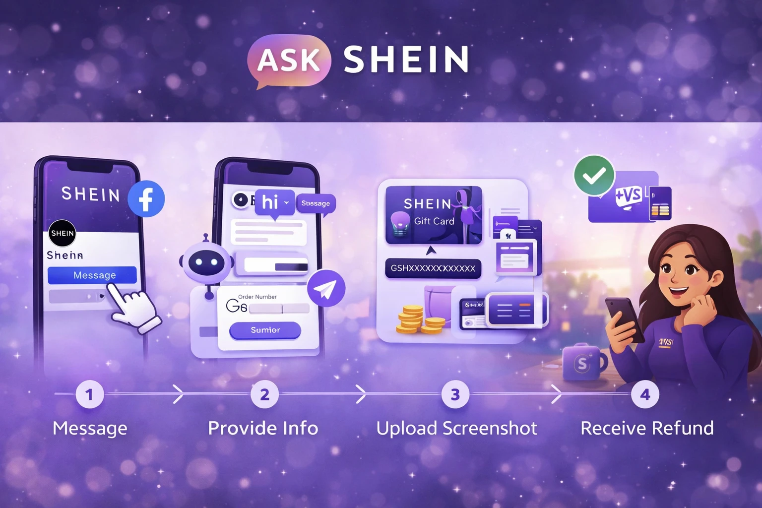 استرجاع رصيد بطاقة شي إن (Gift Card) إلى الفيزا